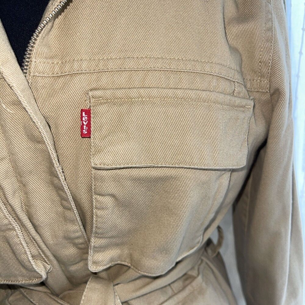 NWOT Levi's Safari Denim Belted Tan Jacket  S - Picture 6 of 9